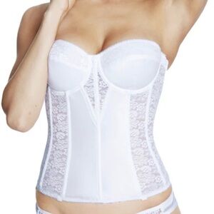 Dominique Bridal White Strapless Lace Bustier Corset 44B